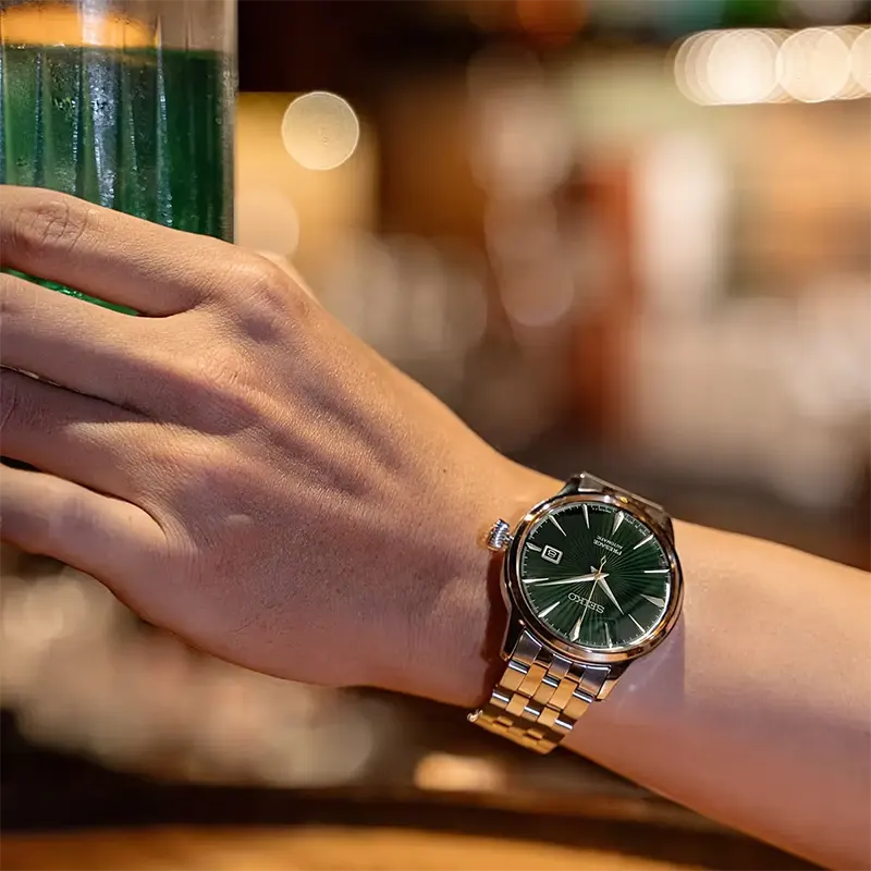 Seiko Presage Automatic Cocktail Time Green Dial Men's Watch- SRPE15j1